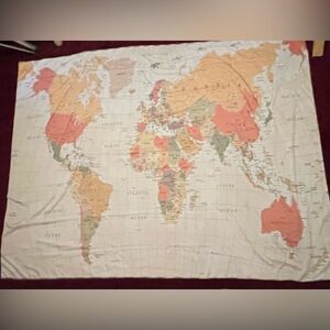 World Map Tapestry in Multicolor